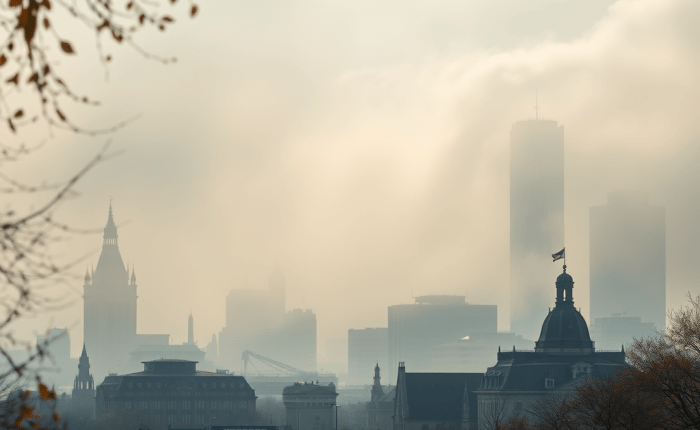 Frankfurt nad Menem we mgle&nbsp;smutku